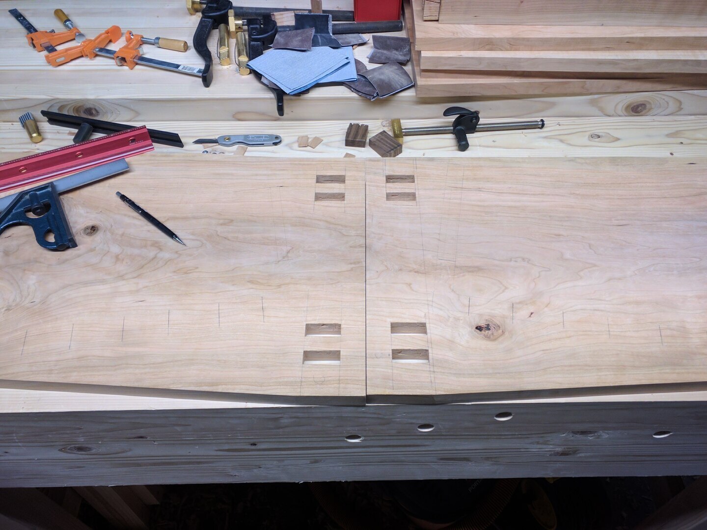 Figure 5. Laying out the joinery.