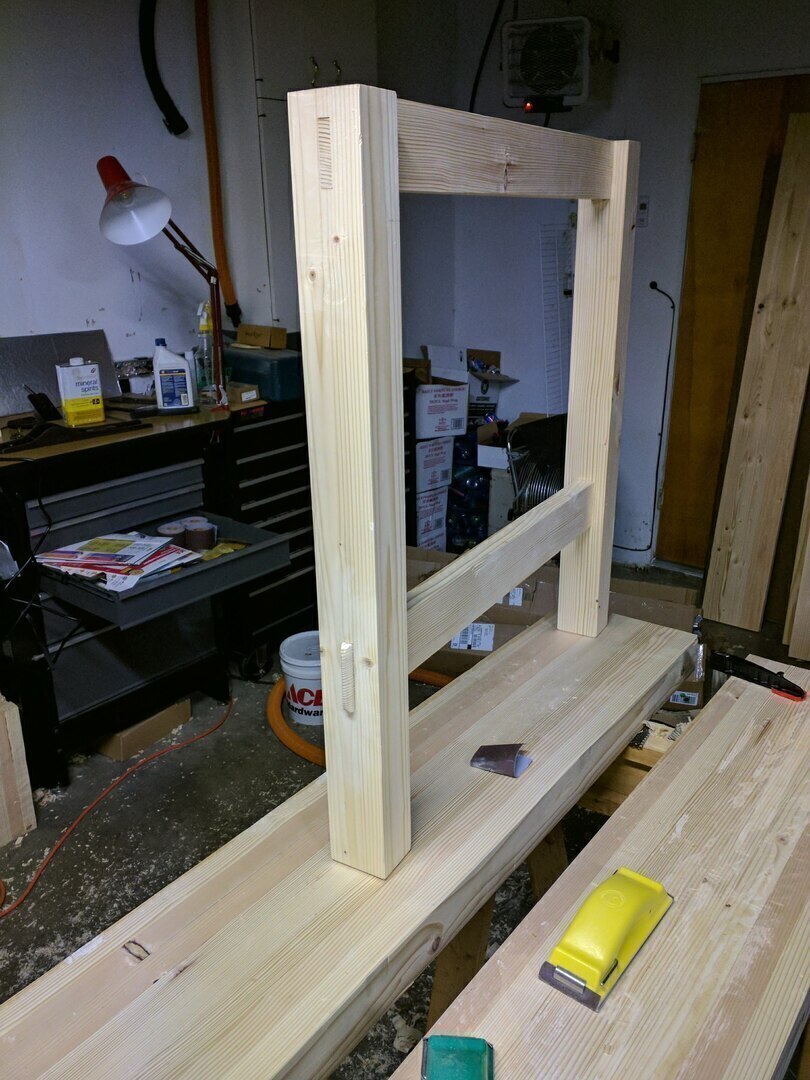 Figure 4. Legs assembled with mortise and tenon joints.